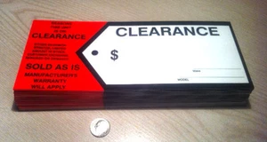 NEW! 25/PK ⭐ERASABLE MARKER COATING⭐ RETAIL STORE CLEARANCE SALE PRICE TAG SIGNS - Picture 1 of 2
