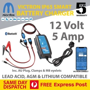 Victron Blue Smart IP65s 12V 5A Battery Charger 12/5 AU - BPC120533014R - Picture 1 of 9