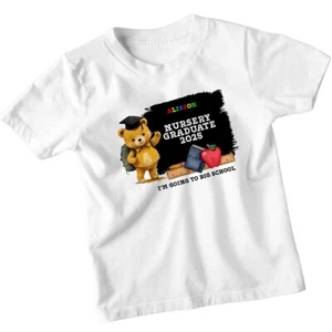 Personalised Nursery Graduation T-Shirt Add Name & Year Custom Kids Tee #TA-195 - Picture 1 of 9