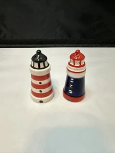 Vintage Light Houses Ceramic  Salt And Pepper Shakers - Picture 1 of 2