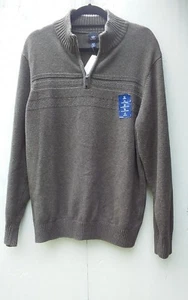 MEN'S DOCKERS SIZE X LARGE BROWN, LONG SLEEVE, WICKING, PARTIAL ZIP SWEATER - Picture 1 of 3