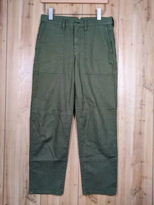 J CREW Women’s Army Green Cotton Linen Baker Pants Sz 27 Re-imagined Style BK571 - Image 1 of 4