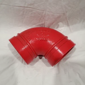 QuikCoup Estilo 66 2.5 90° Codo Acanalado Hierro Dúctil Pintado Rojo Protección contra Incendios - Imagen 1 de 5
