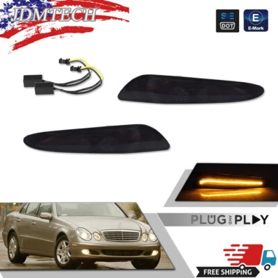 Luces de señalización laterales LED ámbar humo para 03-06 Benz E320 E500 E55 AMG W211 Clase E Foto 1 de 4