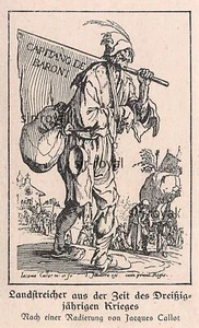 Vagabondo nella guerra dei 30 anni - Jaques Callot - 1921 ~7x11cm - Foto 1 di 1