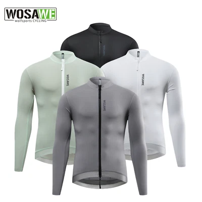 WOSAWE YKK 2-way Zipper Cycling Jerseys Men Skin-friendly Breathable Riding Tops - Image 1 of 4