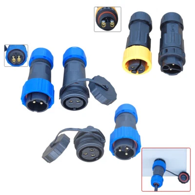 Waterproof Cable Wire Connector Joint 2-5 Pin Plug Socket Inline Panel Mount - Image 1 of 4