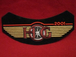 HOG HARLEY OWNERS GROUP 2001 VINTAGE SEWN VEST PATCH NEW IRON ON DAVIDSON JACKET - Picture 1 of 3
