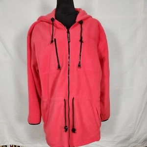 Marsh Landing Damen Coral Pink Full Zip Cinch Waist Fleece Jacke M Vintage - Bild 1 von 10