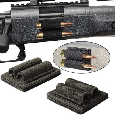 Parche adhesivo táctico cartuchos de soporte de munición de 2 rondas para rifle 223 308 30-06 Foto 1 de 4