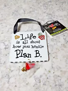 Suzy Toronto's Feel The Tingle 4"x4" Tile Wall Art "Life Is All About Plan B" - Picture 1 of 5