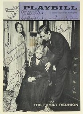 Lillian Gish Conrad Bain Cast Signed 1958 The Family Reunion Playbill Cover Only