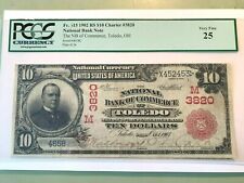 1902 $10 RED SEAL National Bank Commerce Charter 3820 Toledo OH PCGS VF 25