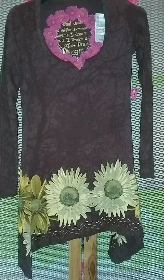 DESIGUAL vestito maglia lunga donna Tg. XS Cotone MARRONE NUOVA con etichetta - Immagine 1 di 1