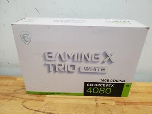MSI NVIDIA GeForce RTX 4080 X Trio White 16GB GDDR6X Video Graphics Card - Picture 1 of 6
