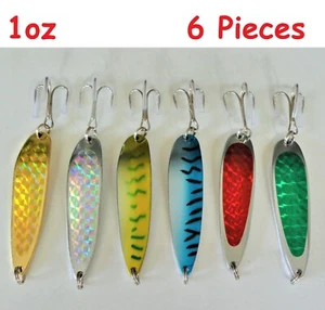 6 un. cucharas de cocodrilo de fundición de 1 oz señuelos de pesca elige colores - Imagen 1 de 8