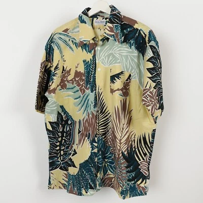 复古 70 年代 King XL 码高 XLT 美国制造夏威夷男式纽扣衬衫 AOP — 第 1/4 张图片