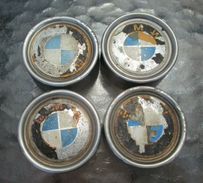 GENUINE BMW E6 E10 E21 E30 STAINLESS STEEL CENTRE WHEEL CAPS SET #36131114180 - image 1 of 4