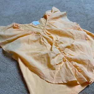ZARA girl's orange tangerine ruffle top size 11-12 - Picture 1 of 5