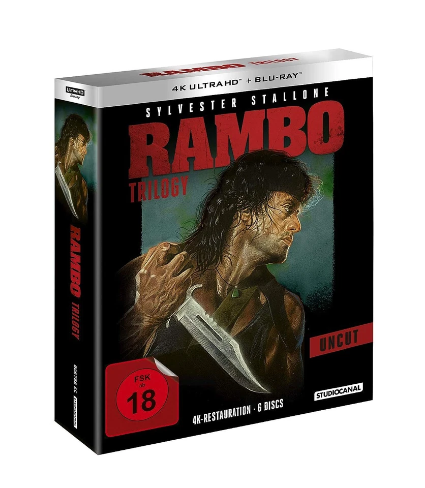 RAMBO TRILOGY 1 2 3 FIRST BLOOD / Uncut / Stallone* NEW RB (4K UHD) Blu Ray - Image 1 of 1