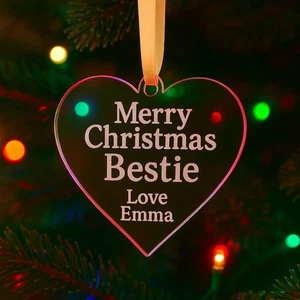 Chuchería de Navidad Best Friend personalizada, adorno de corazón de acrílico transparente, bestia - Imagen 1 de 2