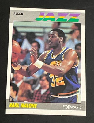 Fleer Karl Malone #68 Utah Jazz 1987-88 segundo año cartero Foto 1 de 2