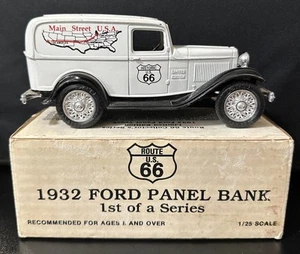 RUTA 66 CALLE PRINCIPAL EE. UU. 1932 FORD PANEL CAMIÓN BANCO ERTL #9116 1:25 PRIMERA SERIE - Imagen 1 de 8