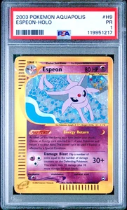 PSA 1 2003 Aquapolis Espeon Holo Foil H9/H32 WOTC E-Reader Series Pokemon - Picture 1 of 2