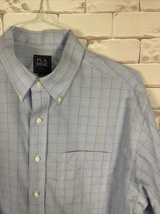 JOS A BANK Traveler Traditional Fit 100% Cotton Dress Shirt 17-33 Blue - Picture 1 of 8