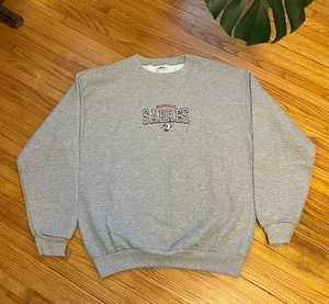 Vintage 90s Large Buffalo Sabres Goat Head NHL Embroidered Crewneck Sweatshirt - Bild 1 von 6