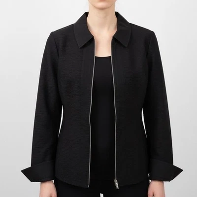 Chaqueta ligera Classiques Entier negra con cuello frontal y cremallera para mujer talla S Foto 1 de 4