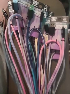 CLEARANCE 10ft Rapid Charge Charging Cable for iPhone/iPad/iPod - TIE DYE CANVAS - Picture 1 of 11