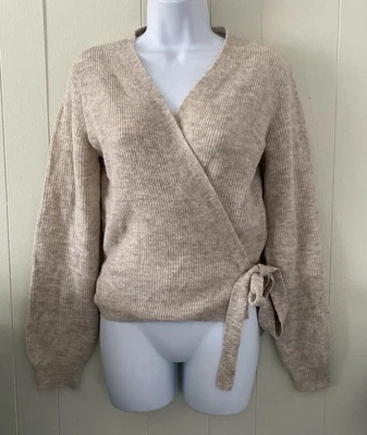 Vero Moda Wrap Cardigan Sweater Birch Malange Beige Size Small EUC - Image 1 of 4