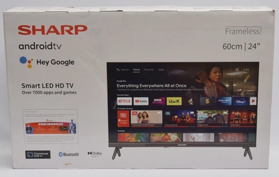 Sharp 24" Smart LED HD Android Chromecast TV 24FH2KA 60cm Boxed Sealed - Image 1 of 4