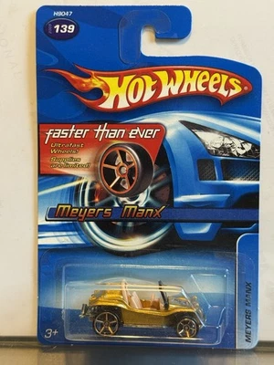 风火轮 2005 年 # 139 比以往更快 Meyers Manx 金色/FTE 车轮  — 第 1/4 张图片