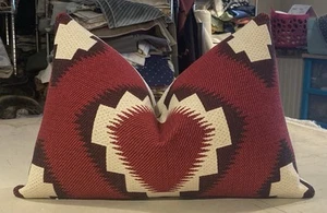 ONE RALPH LAUREN RED "STANDING ROCK" TRADING BLANKET CUSTOM LUMBAR PILLOW - Picture 1 of 2