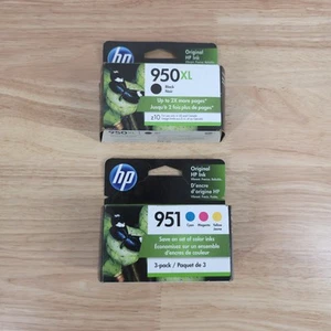 GENUINE HP 950XL BLACK 951 Multi-Color Ink Cartridges Sealed Exp. 2023 - Photo 1/11