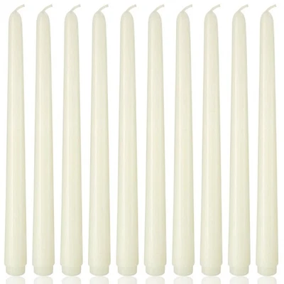 10 Inch Ivory Taper Candles, 10 Pack Unscented Candlesticks for Dinner, Weddi... - Image 1 of 4