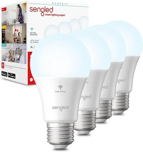 Sengled WiFi Smart Bulbs, A19 5000K, Alexa/Google, 800LM, 60W Eq, 4-Pack - Picture 1 of 13
