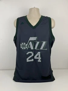 Utah Jazz Adidas Paul Millsap Stitched Gray Jersey Mens Size M Medium NBA EUC - Picture 1 of 9