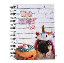 Claire’s Doug The Pug Unicorn Notebook New With Tags