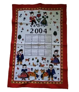 Vintage Calendar Tea Towel 2004. German Style - Imagen 1 de 5