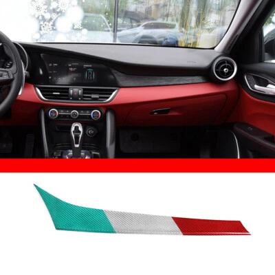Трехцветная карбоновая панель приборной панели автомобиля декоративная отделка для Alfa Romeo Giulia 2017-20 - Изображение 1 из 4