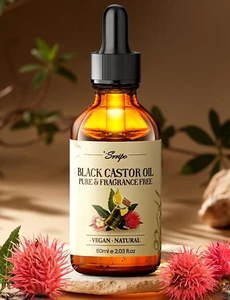 100% Pure Jamaican Black Castor Oil for Hair & Skin, Cold Pressed Organic Hair G - Picture 1 of 12