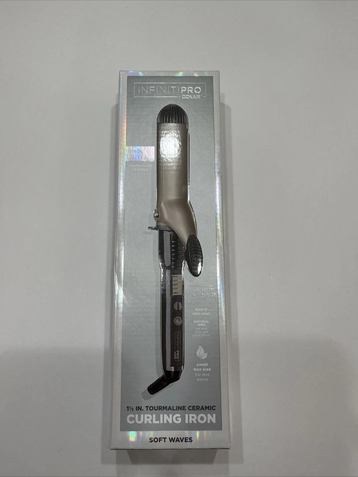 Rizador de cerámica turmalina Conair Infiniti Pro 1 1/2" ondas suaves NUEVO abierto Foto 1 de 4