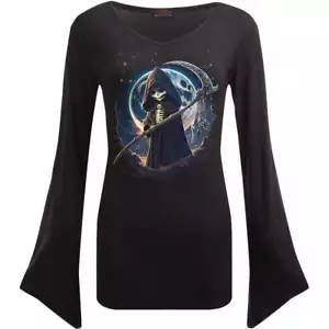 REAPERETTE - V-Ausschnitt Goth Ärmel Top schwarz - Bild 1 von 7