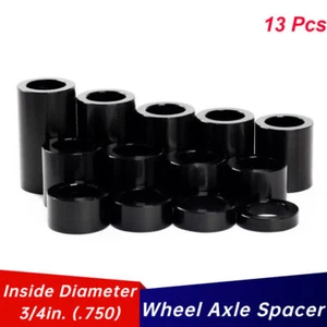 Kit espaciador eje rueda negro 13 piezas ID 3/4" OD 1 1/8" para Touring Dyna Sportster - Imagen 1 de 5