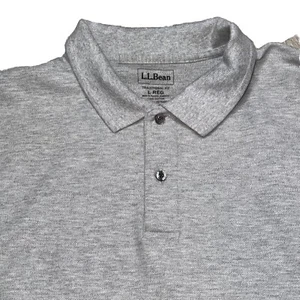 LL Bean Herren Poloshirt Reg Large Traditional Fit Grau Langarm - Bild 1 von 4