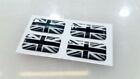 Union Jack 3D Gel Domed Sticker Flag Car Decal Black And White 20x10mm x4