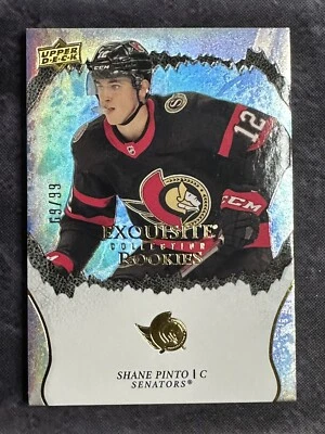 2021-22 Upper Deck Exquisite Rookies Gold XX/99 R28 Shane Pinto Ottawa Senators - Image 1 of 3